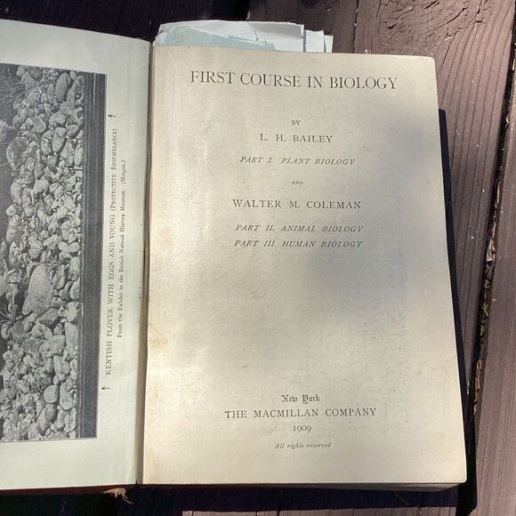 First Course in Biology 1909 Antique Textbook L.H. Bailey Walter M. Coleman - Picture 3 of 7